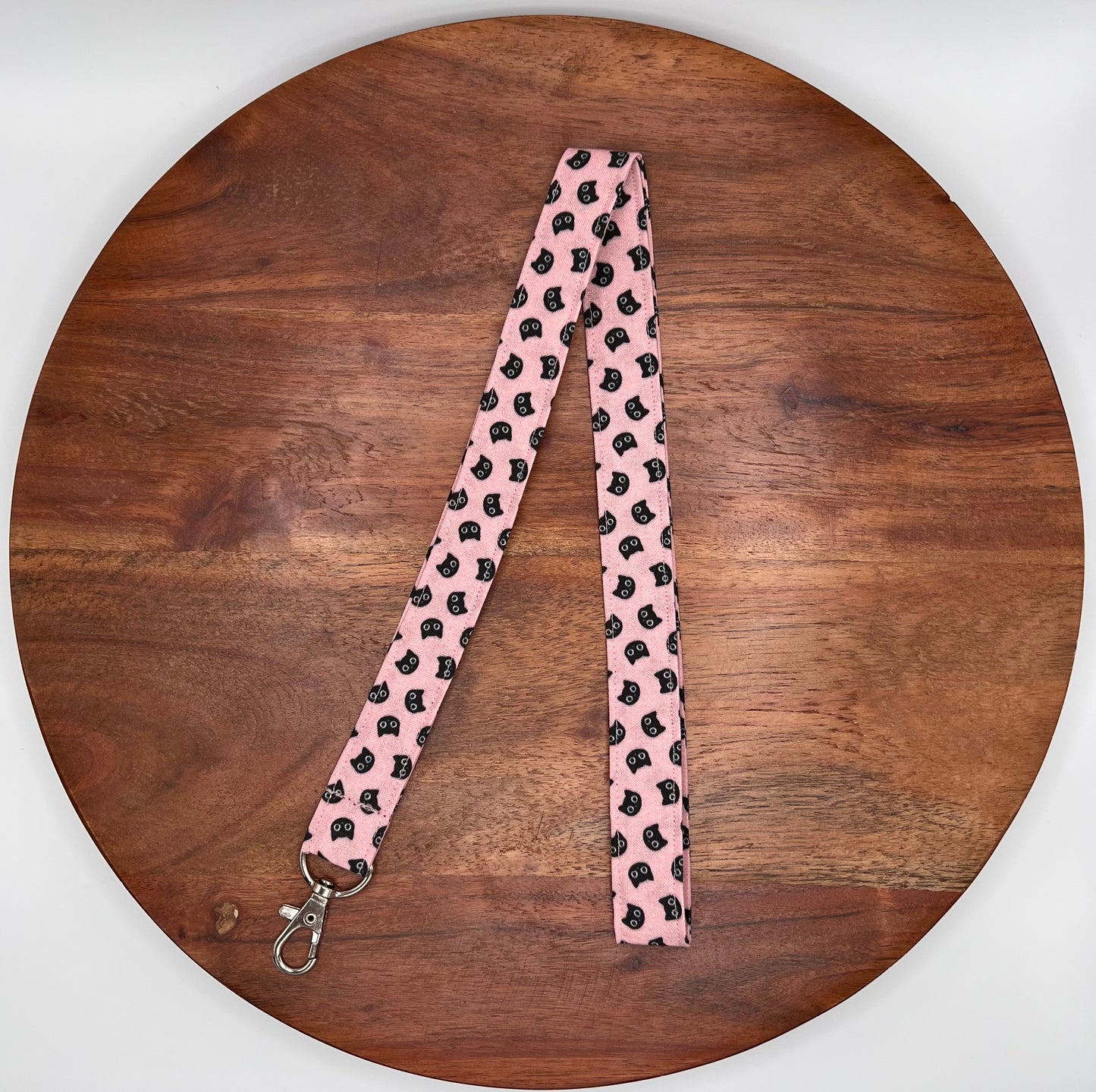 Pink Black Cat Lanyards