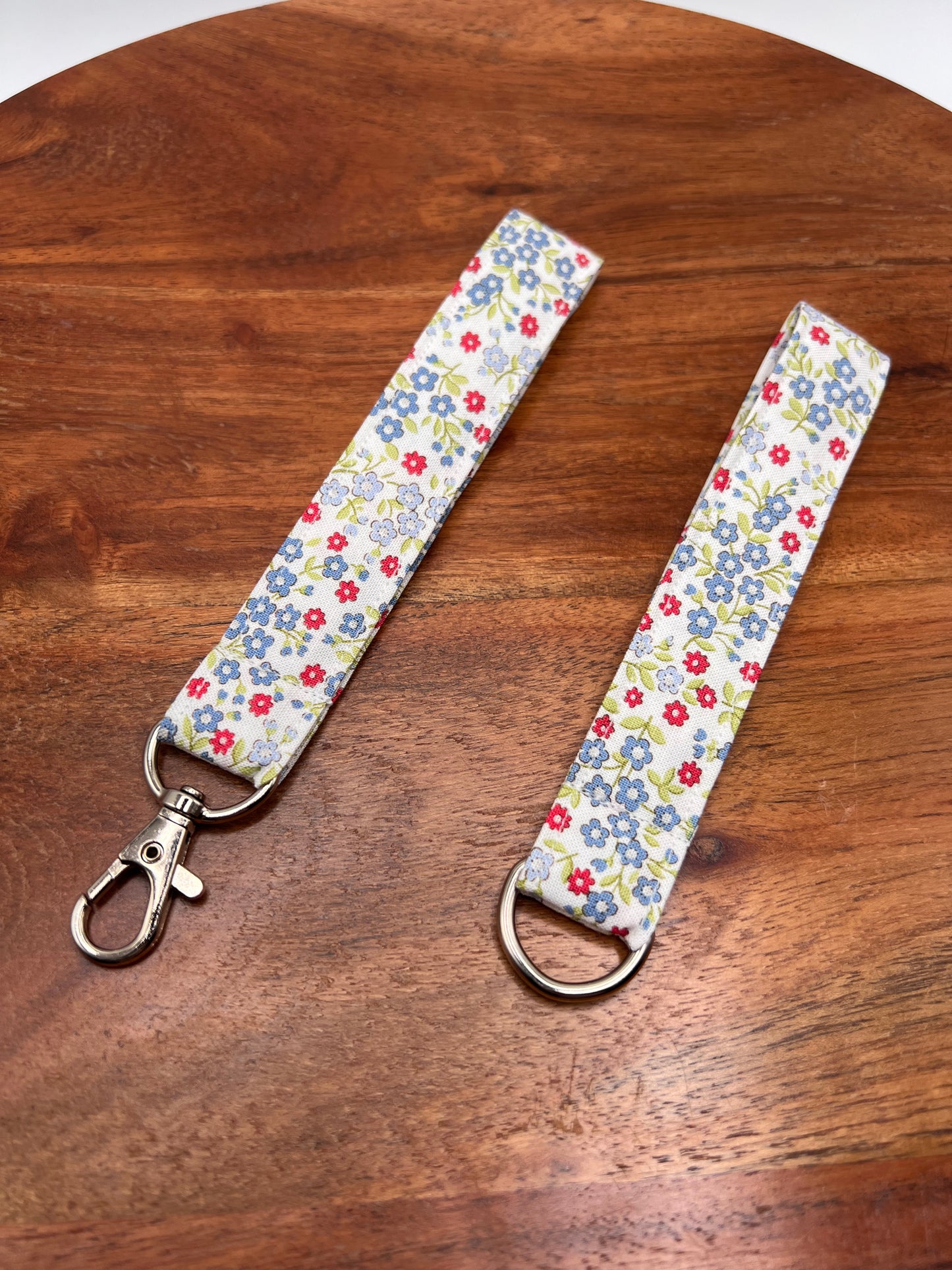 Blue and Red Floral Lanyards