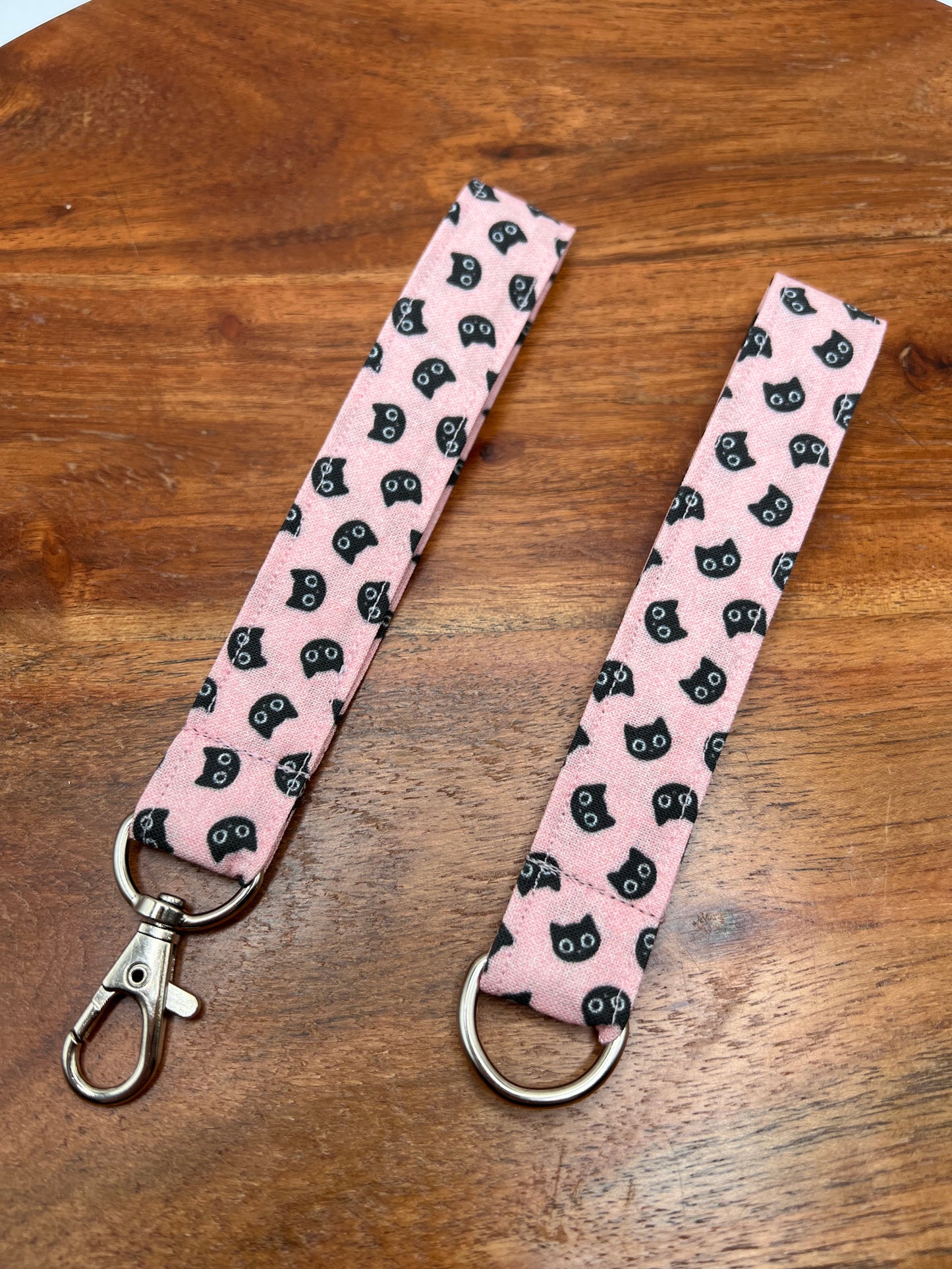 Pink Black Cat Lanyards