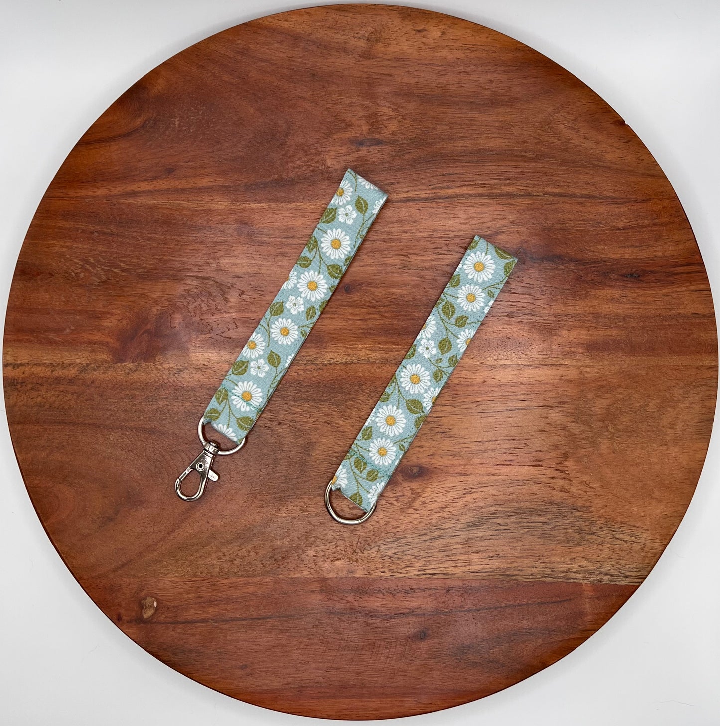 Teal Floral Lanyard