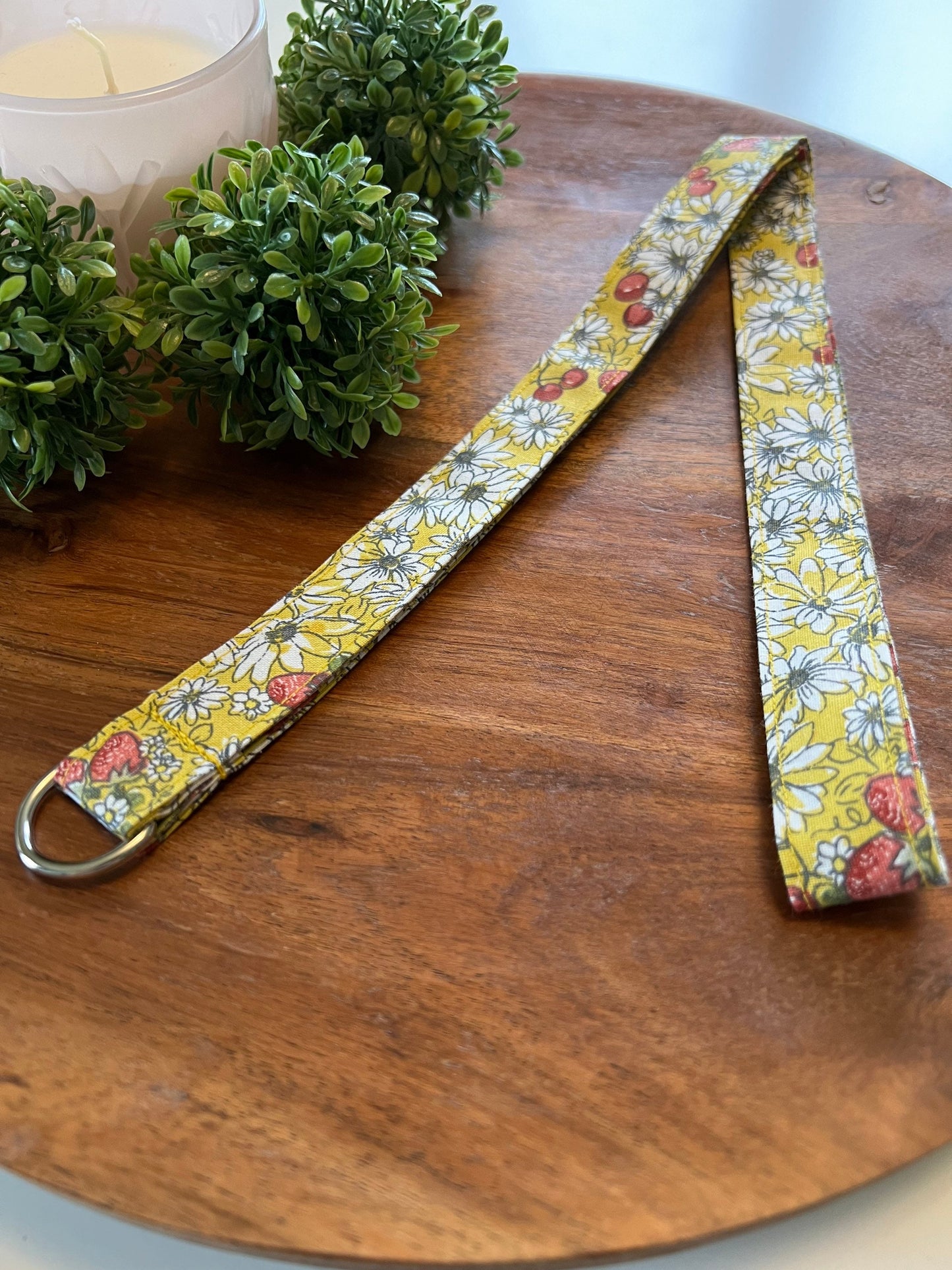 Yellow Floral with Berries Lanyards