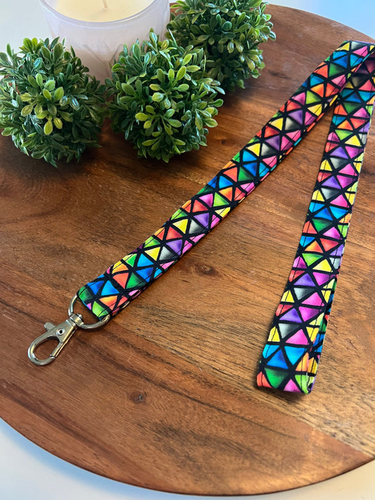 Stained Glass Triangle Lanyards