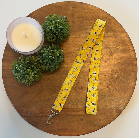 Yellow Bees with Glitter Lanyards