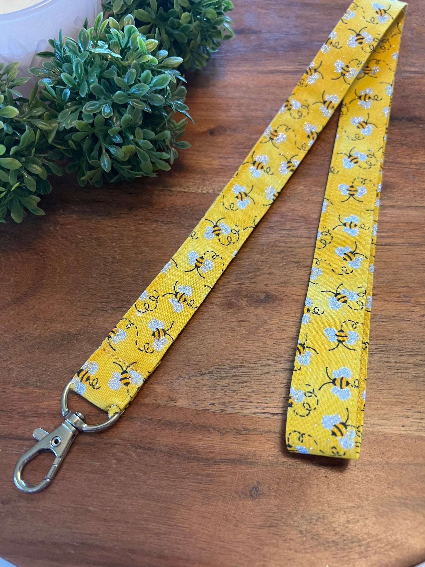 Yellow Bees with Glitter Lanyards