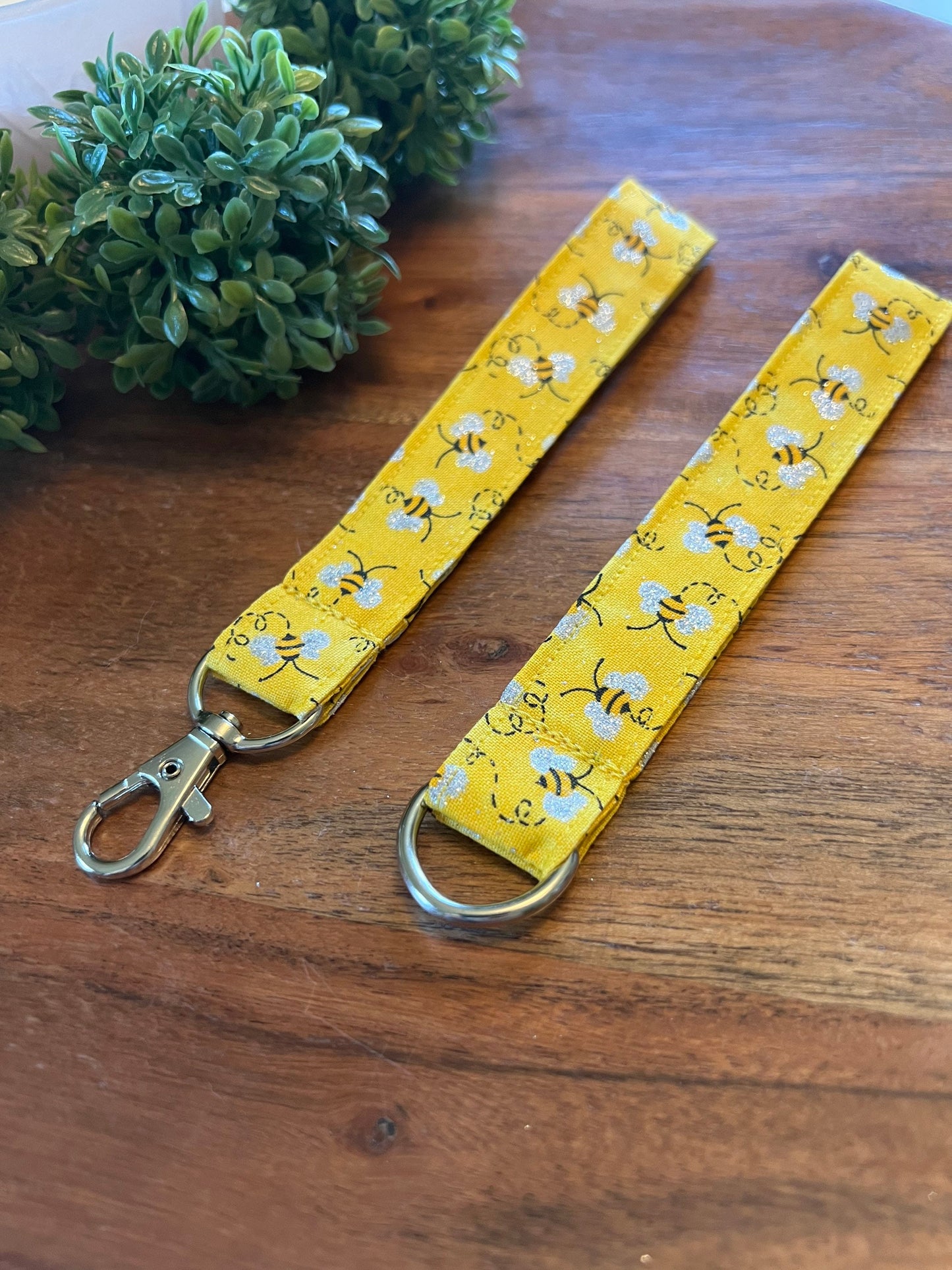 Yellow Bees with Glitter Lanyards