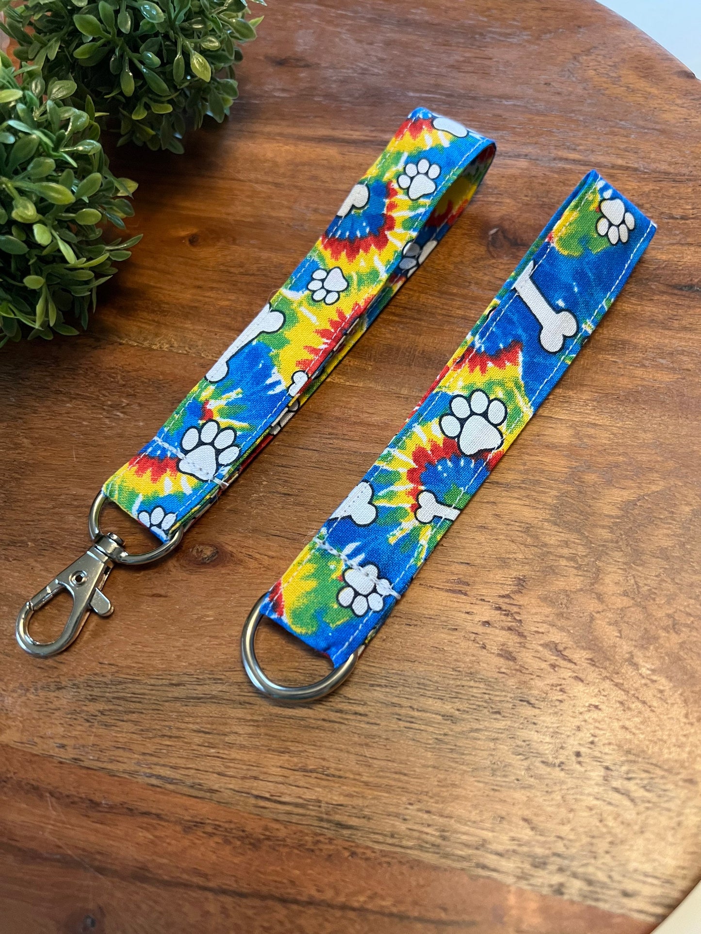 Tie Dye Dog Print Lanyards