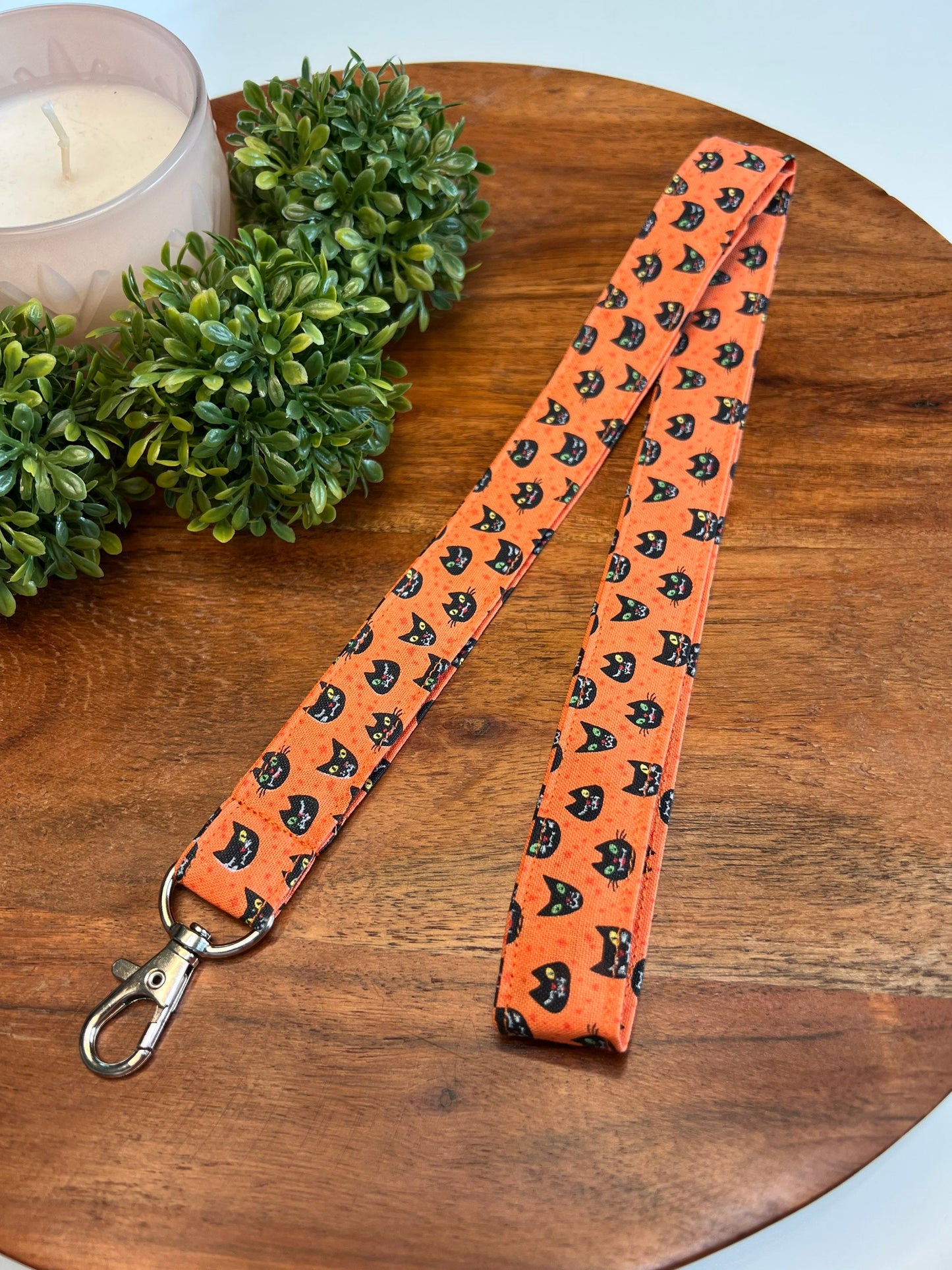 Last Chance! - Orange Black Cat Lanyards