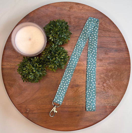 Teal Polka Dot Lanyards