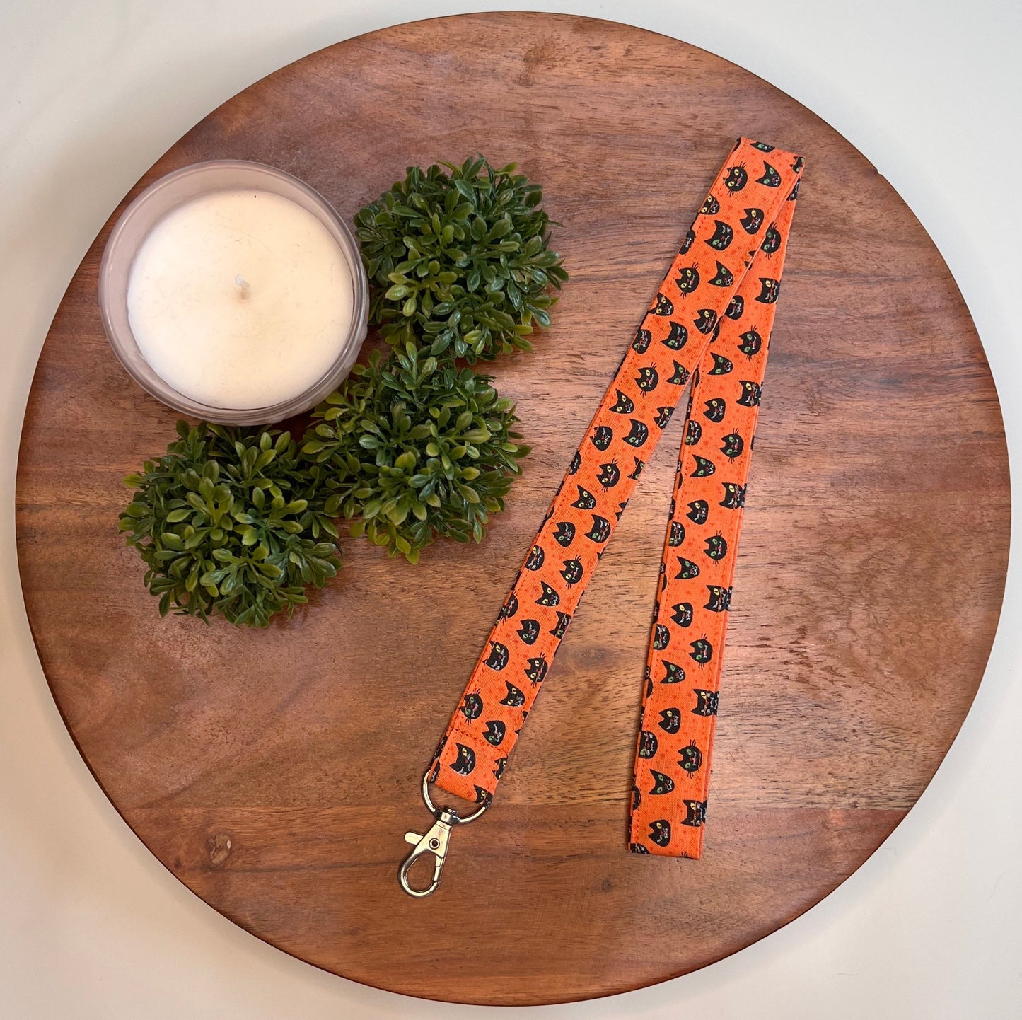 Last Chance! - Orange Black Cat Lanyards