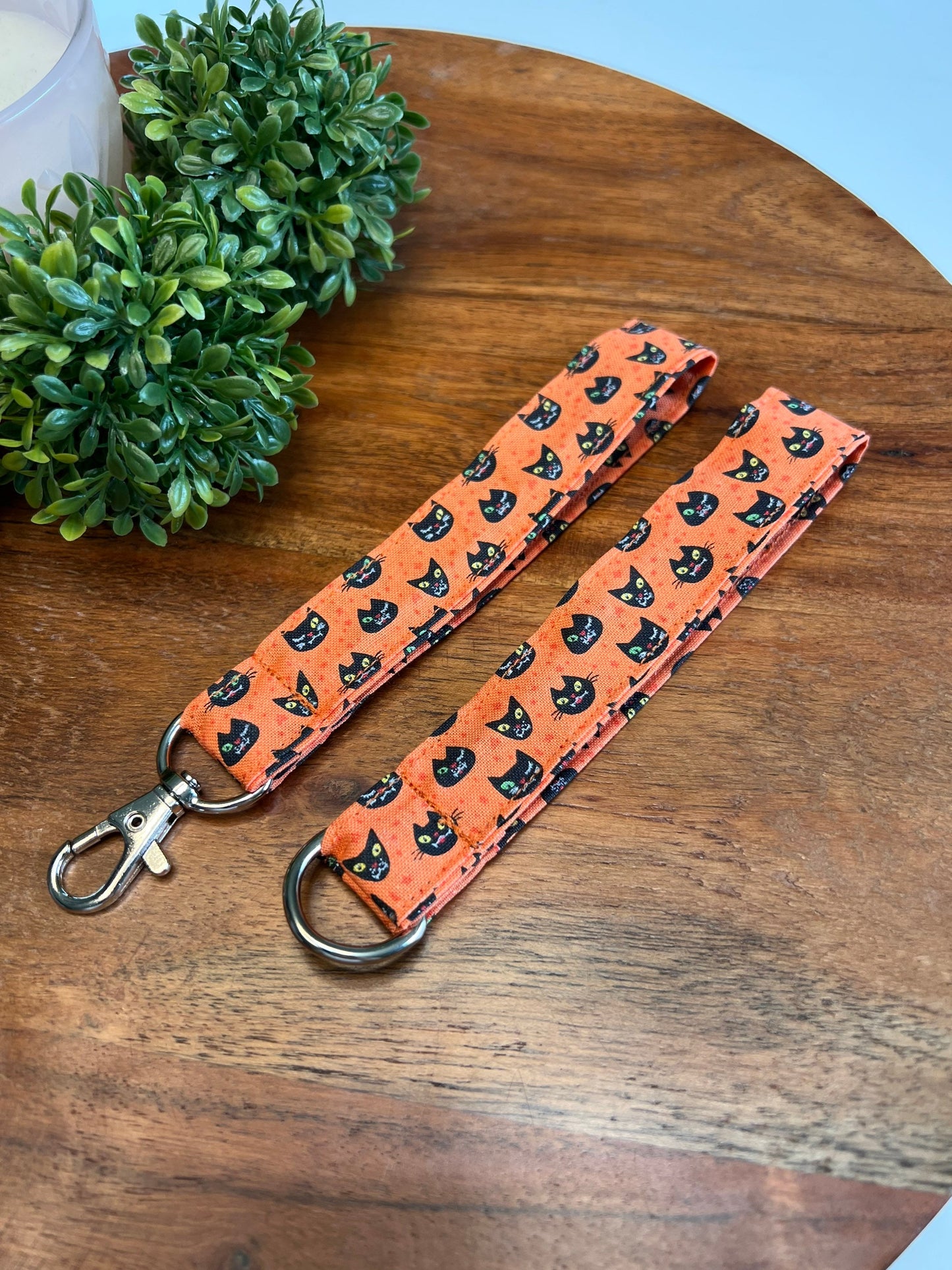 Last Chance! - Orange Black Cat Lanyards