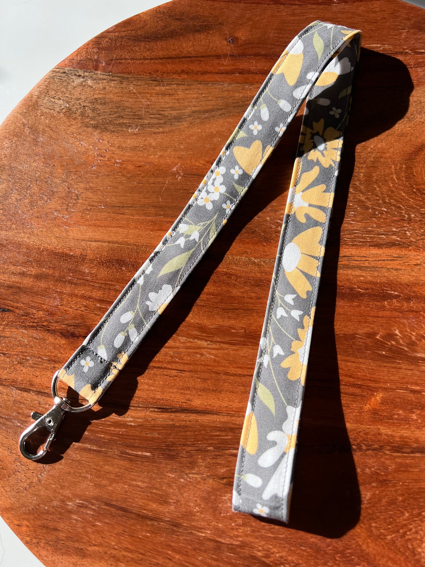 Gray and Yellow Daisy Lanyards