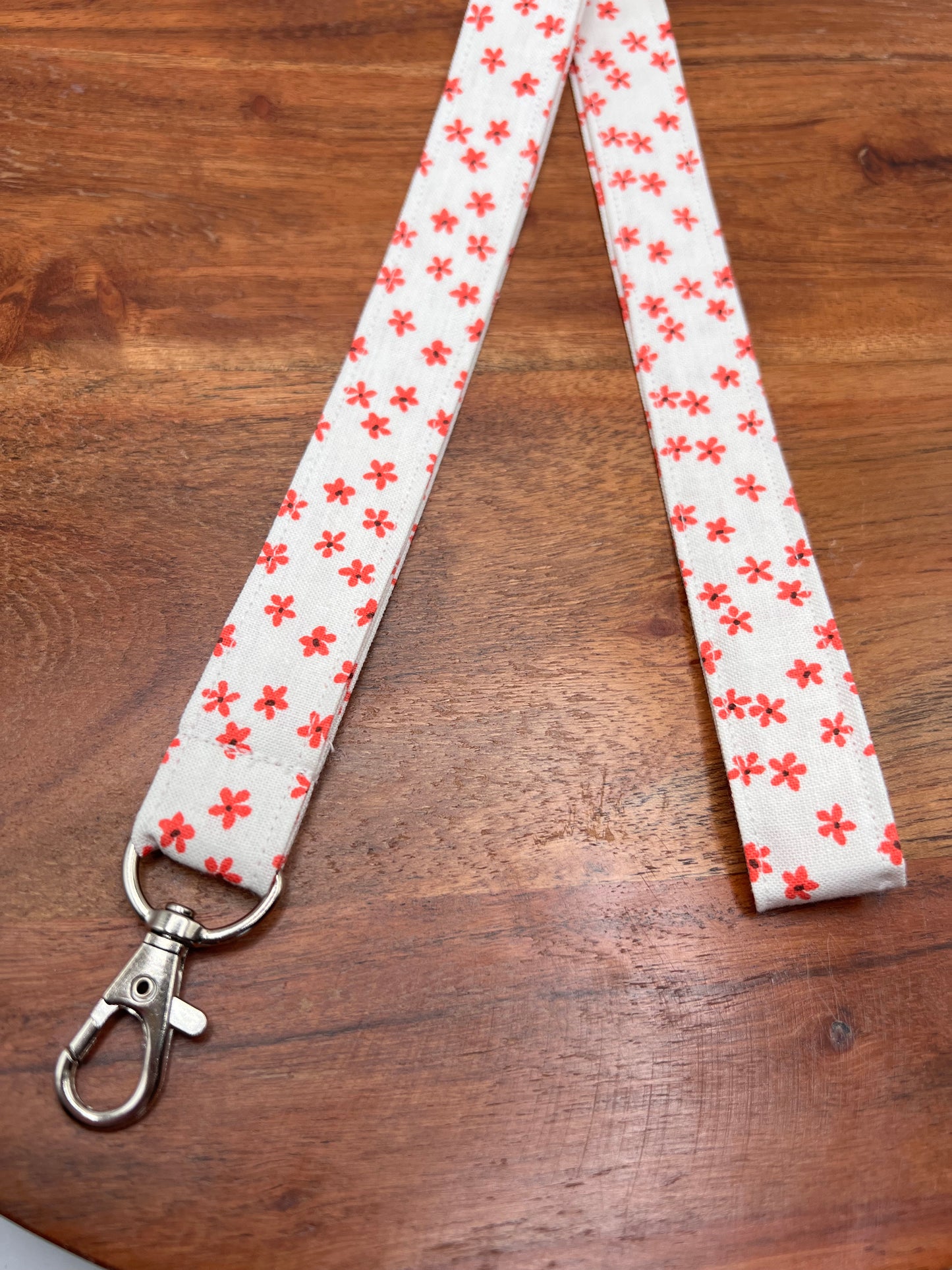 Tiny Red Flower Lanyard