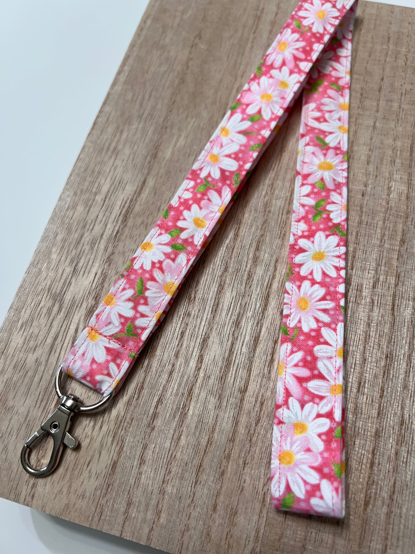 Pink Daisy Lanyard