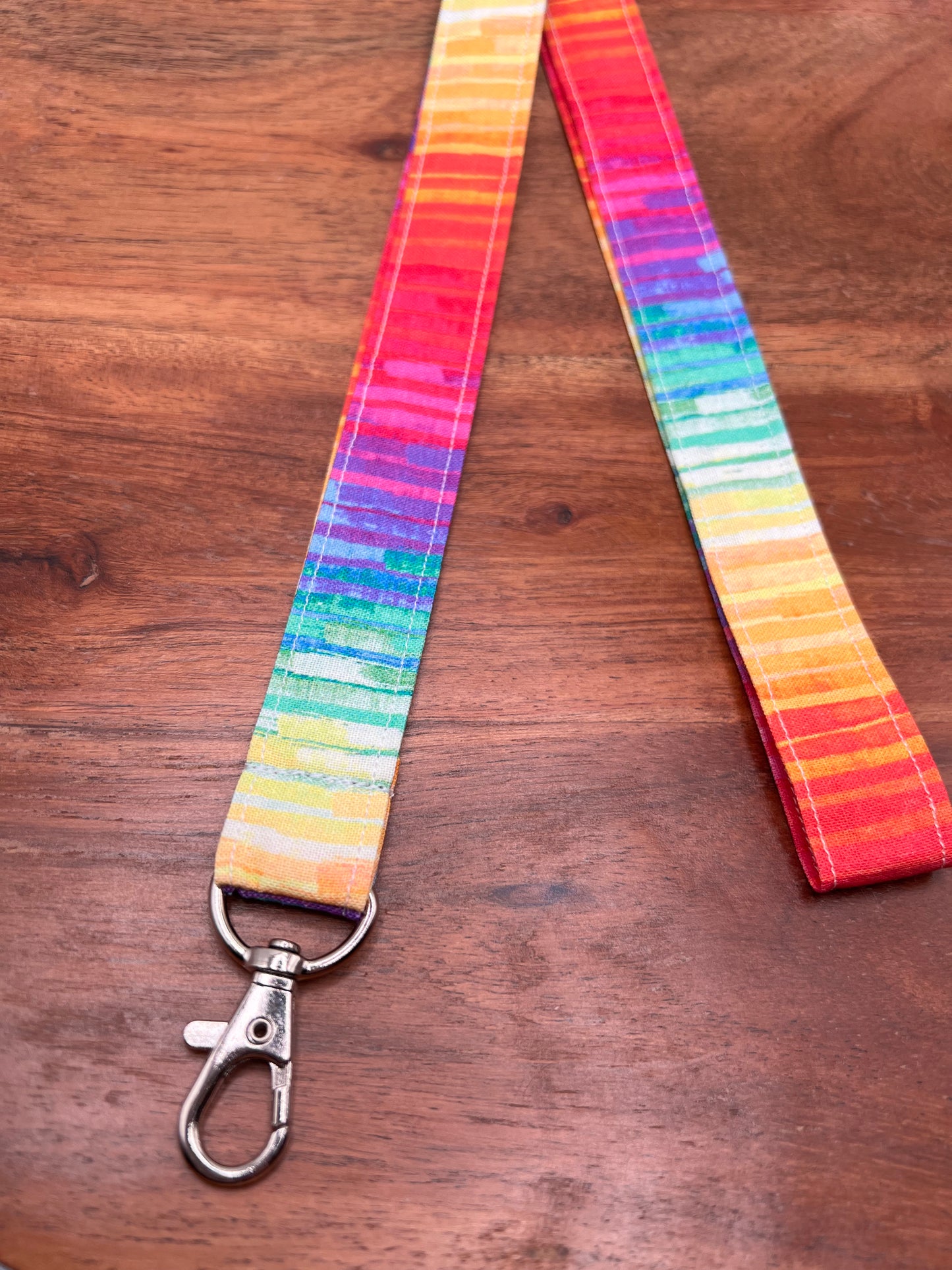 Rainbow Stripe Lanyards