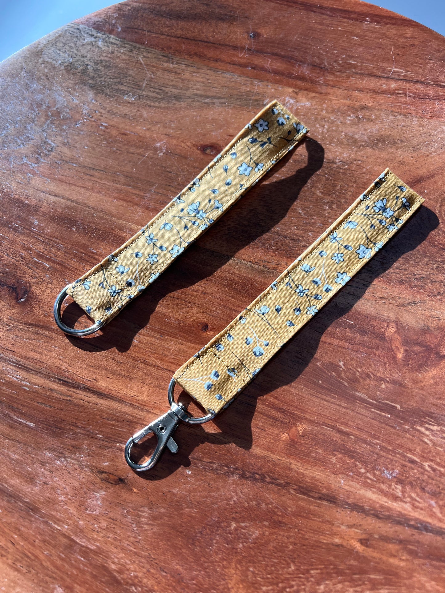 Mustard and Gray Floral Lanyards