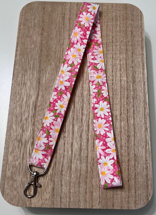 Pink Daisy Lanyard