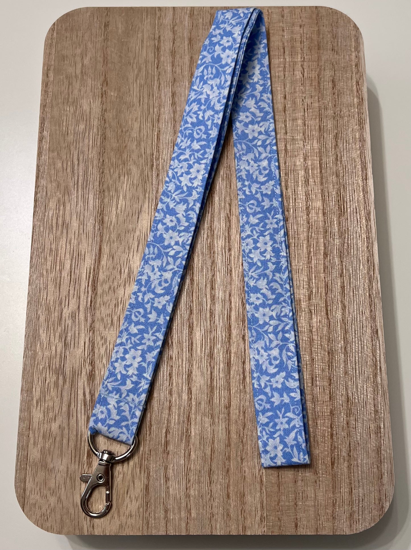 Sky Blue Floral Lanyard