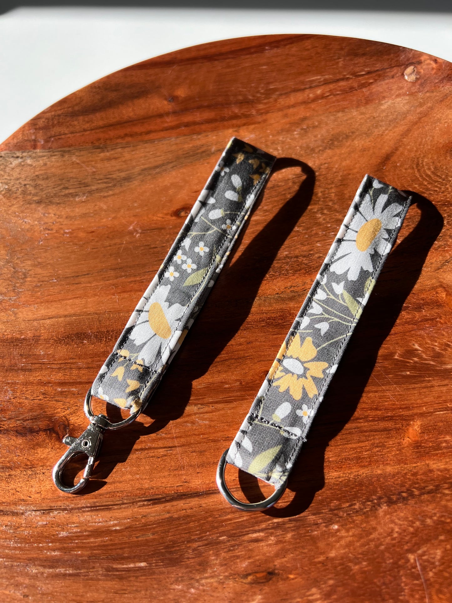 Gray and Yellow Daisy Lanyards