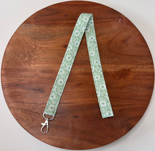 Soft Green Floral Lanyard