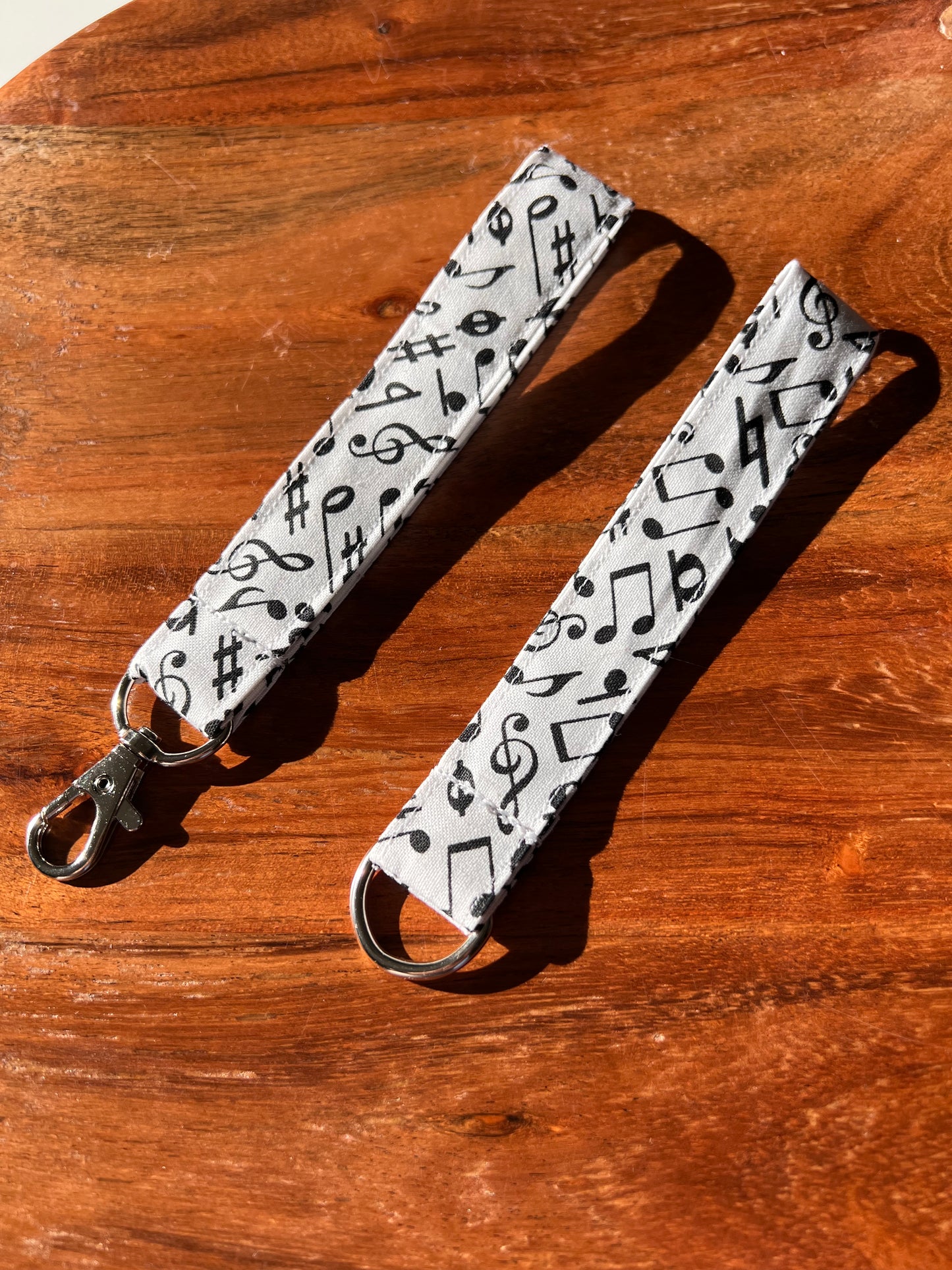 Black and White Music Note Lanyards