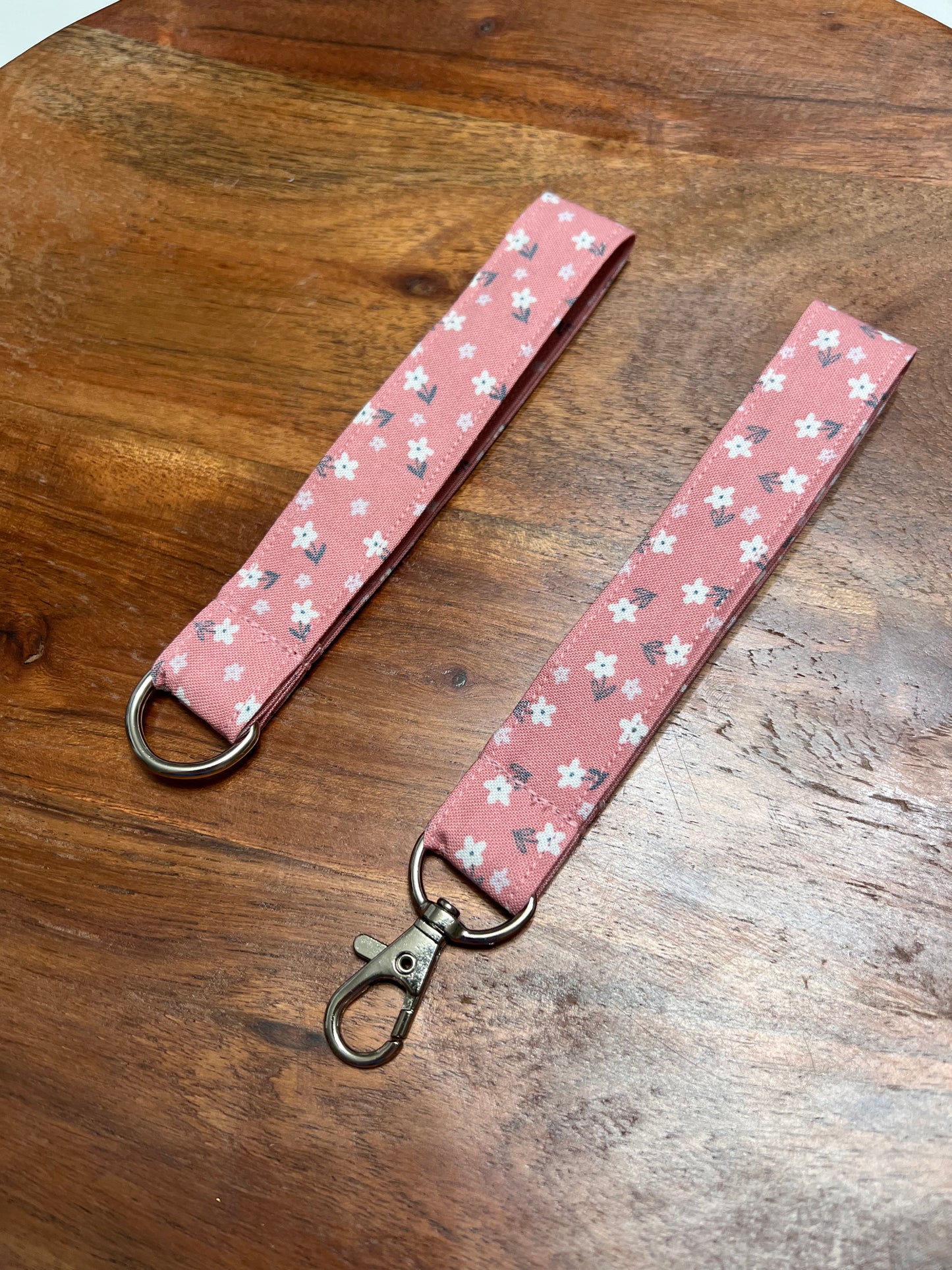 Pink and White Floral Lanyards