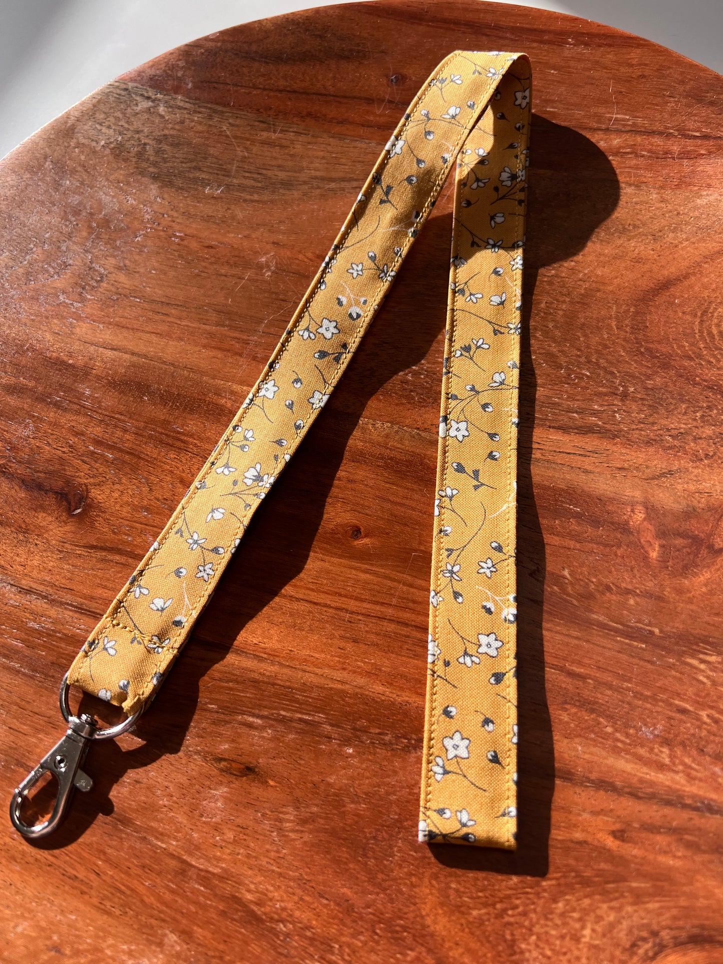 Mustard and Gray Floral Lanyards