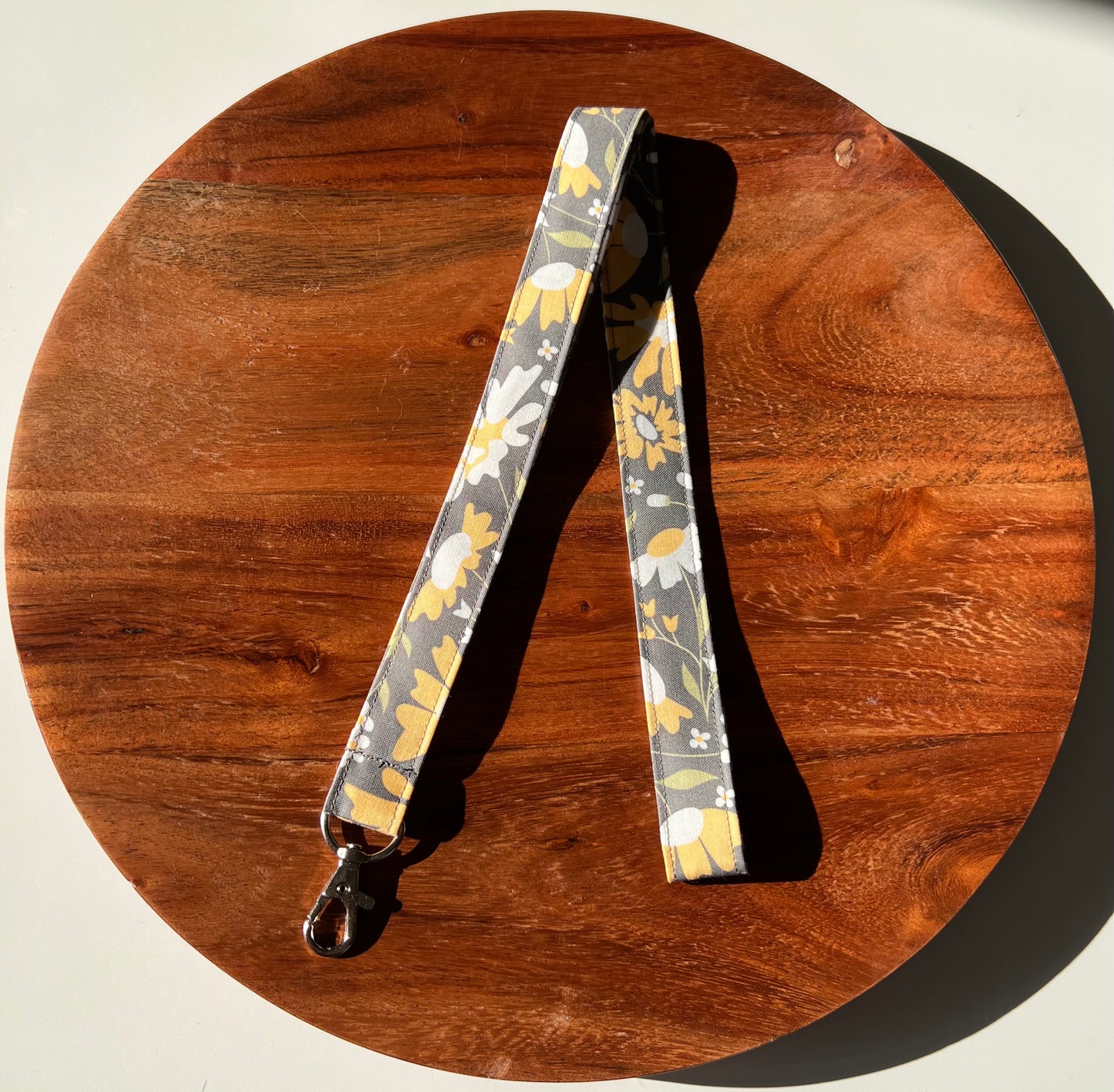 Gray and Yellow Daisy Lanyards