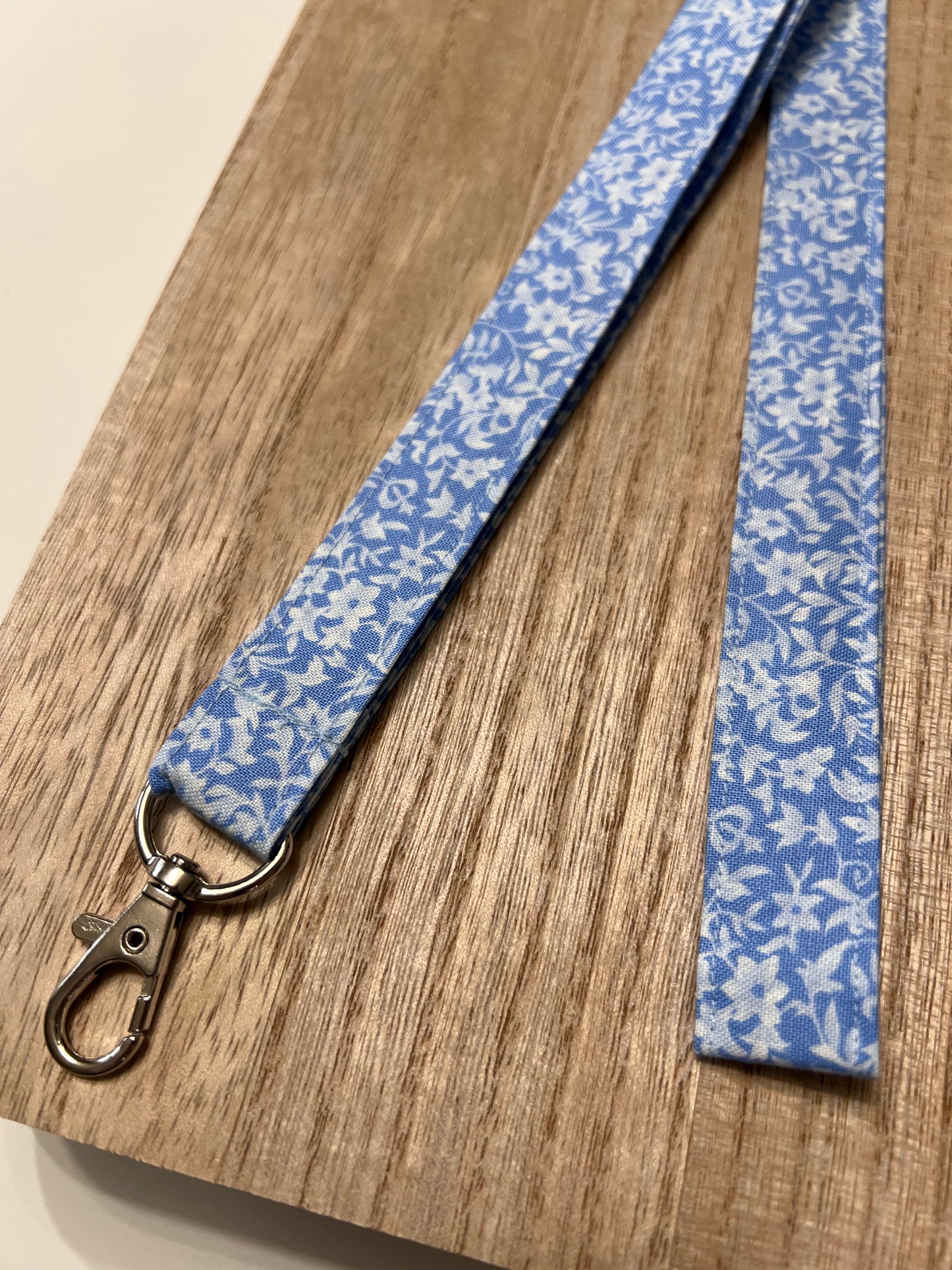 Sky Blue Floral Lanyard