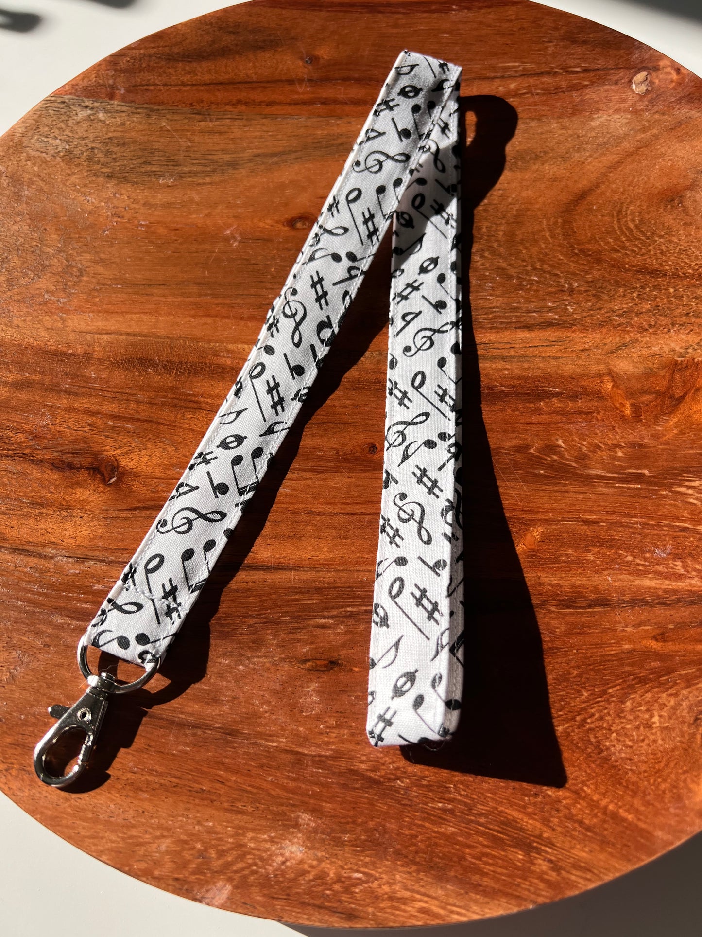 Black and White Music Note Lanyards