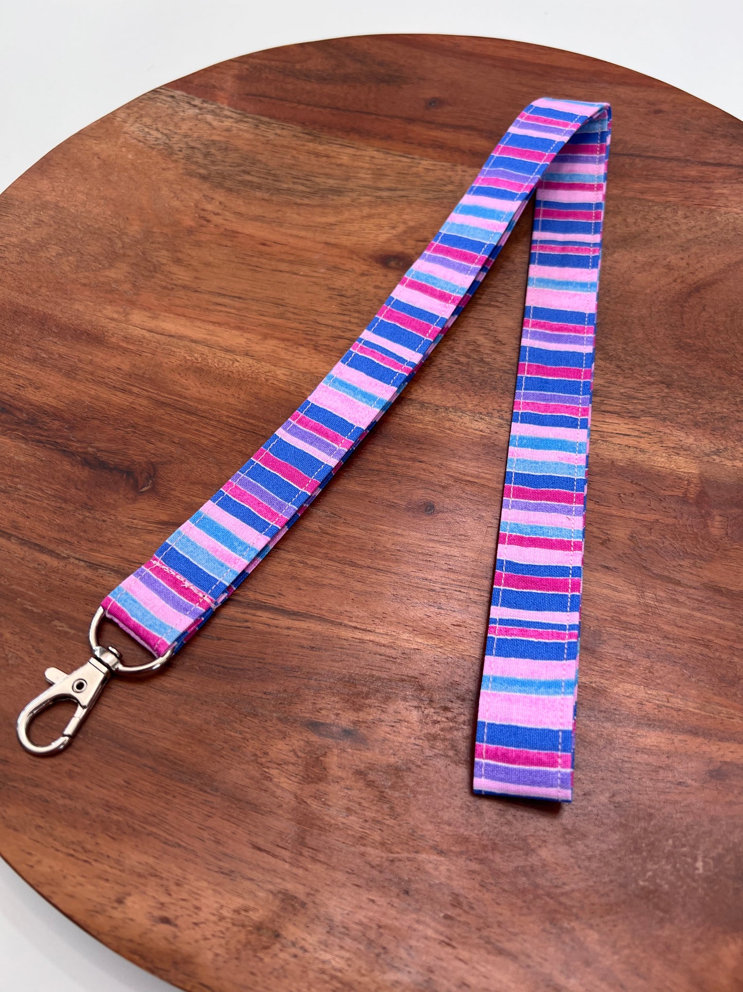 Pink, Purple, and Blue Stripe Lanyards