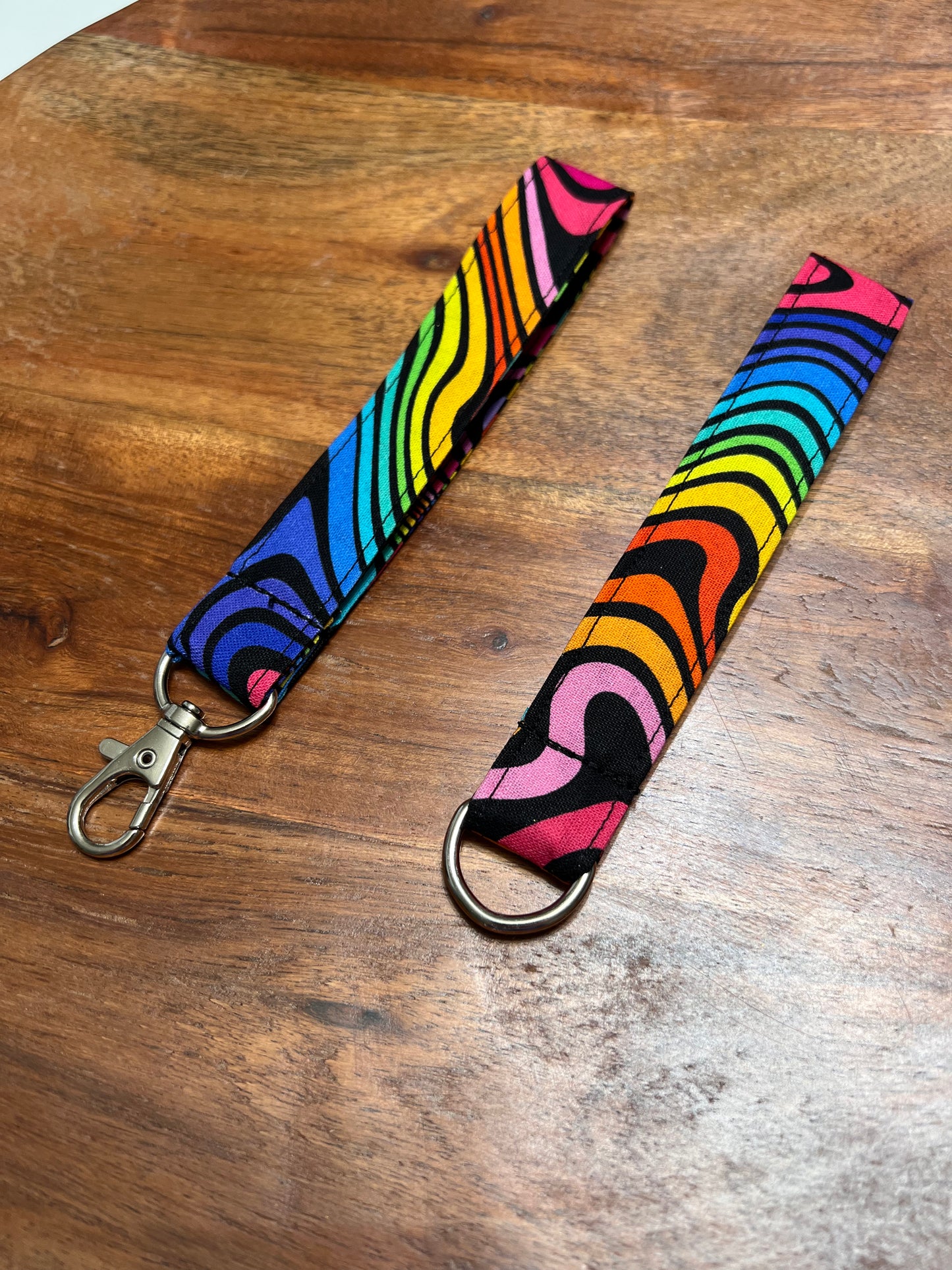 Rainbow Paint Pour Lanyards