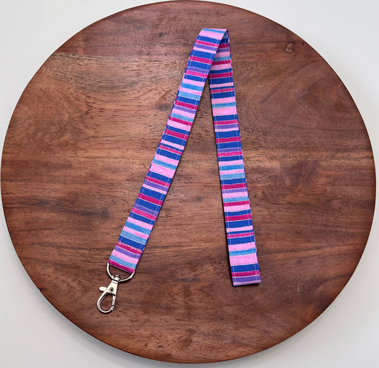 Pink, Purple, and Blue Stripe Lanyards