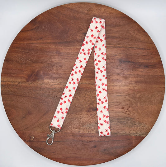 Tiny Red Flower Lanyard