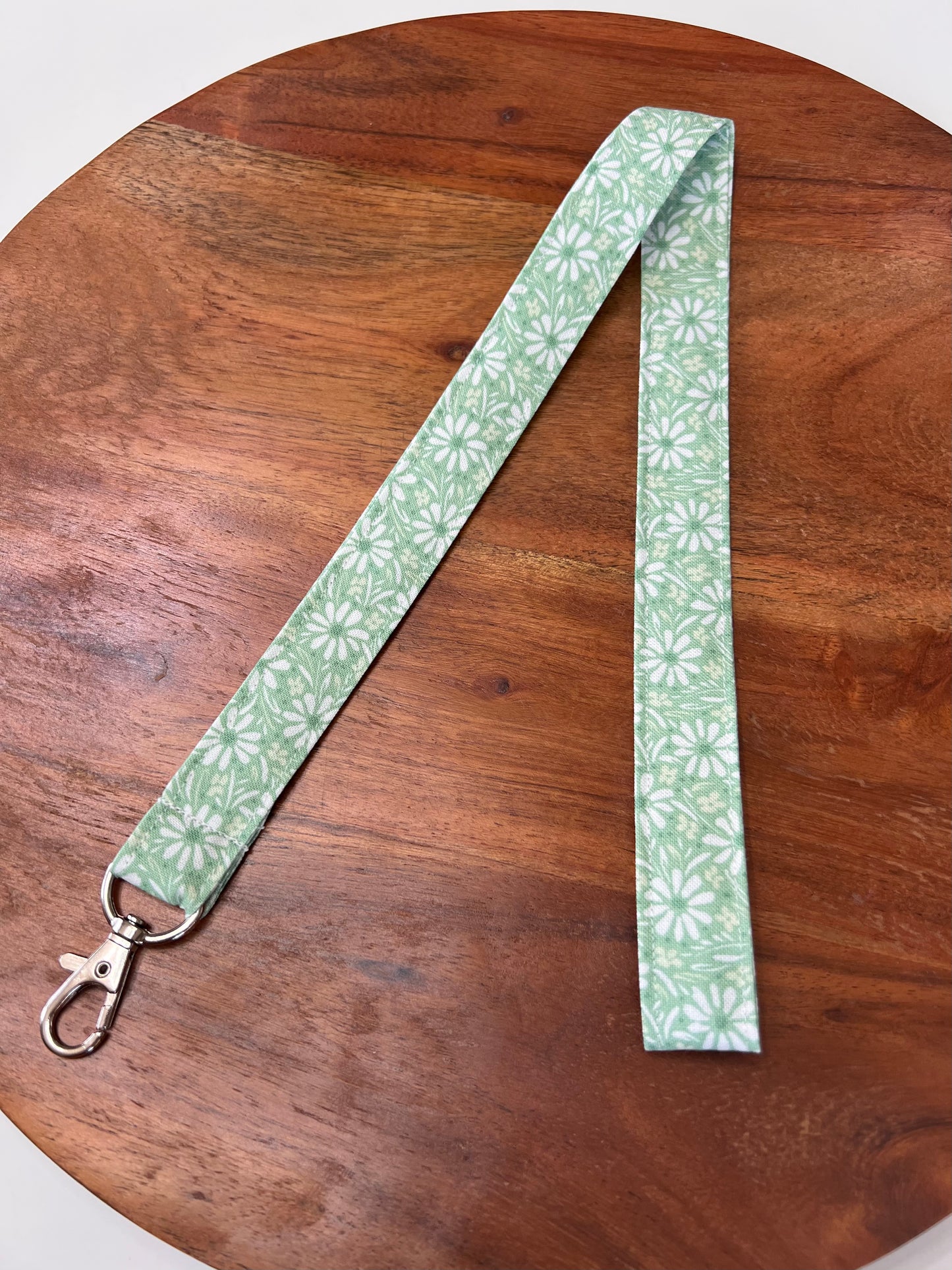 Soft Green Floral Lanyard