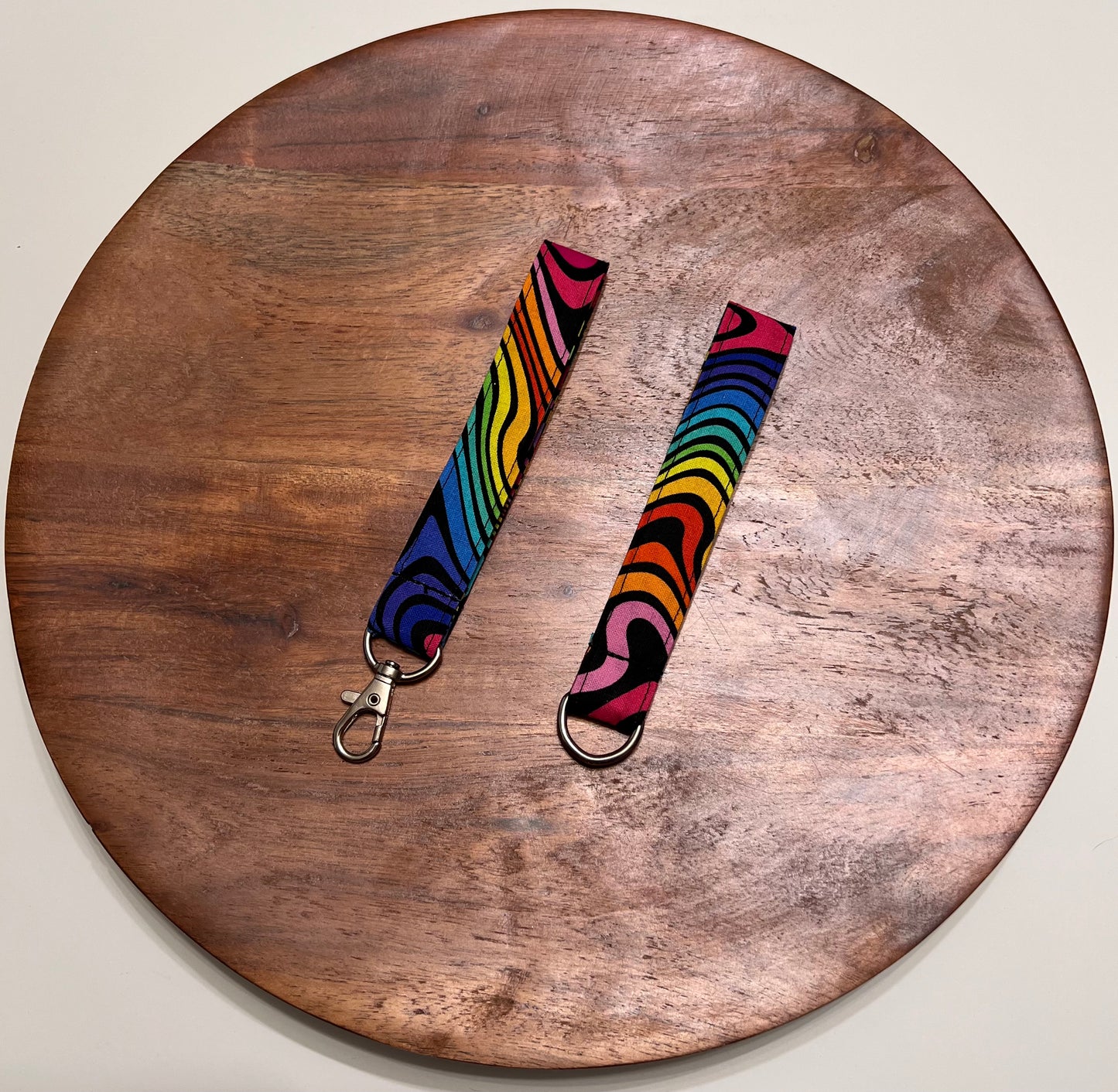 Rainbow Paint Pour Lanyards