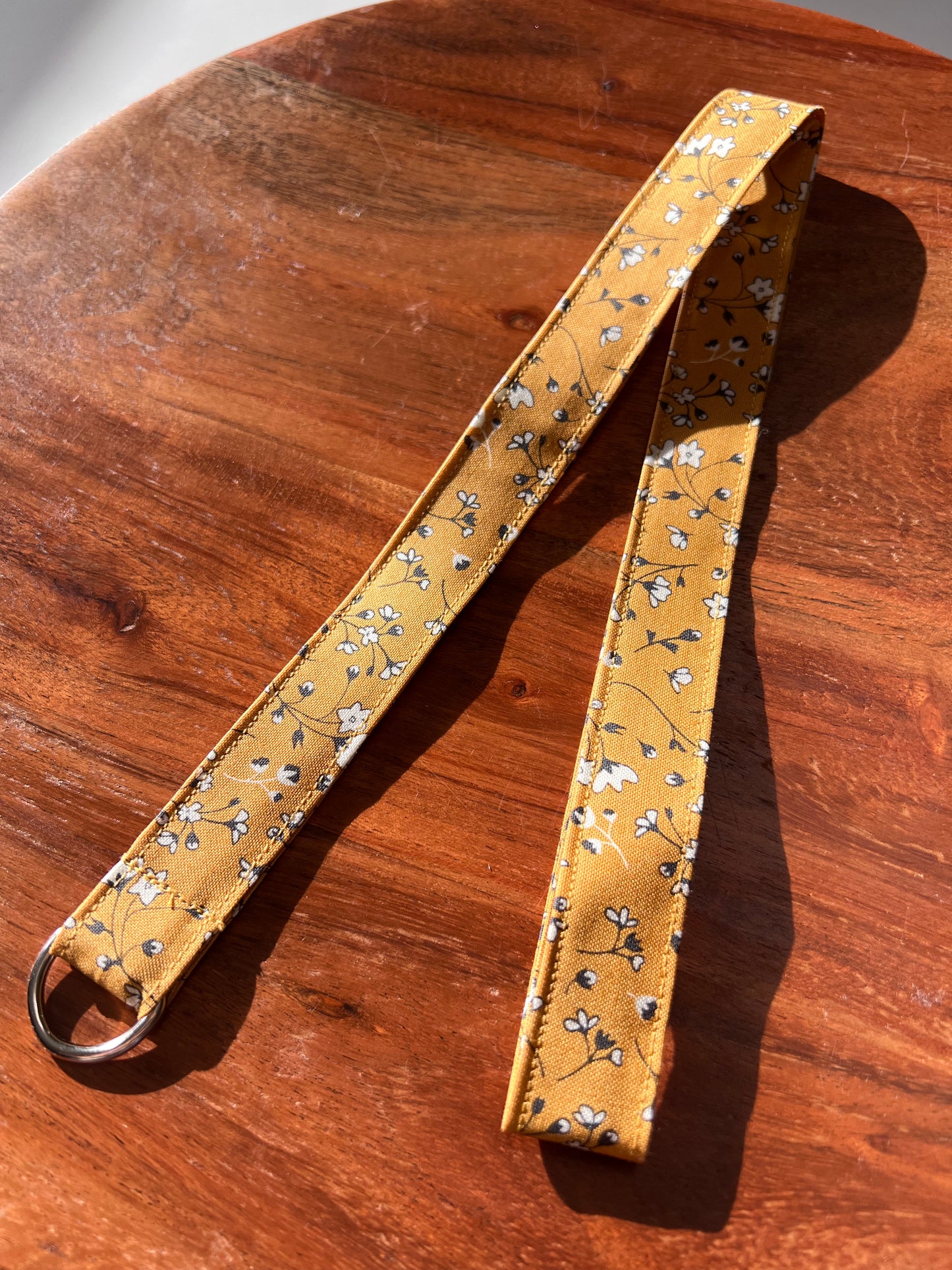 Mustard and Gray Floral Lanyards