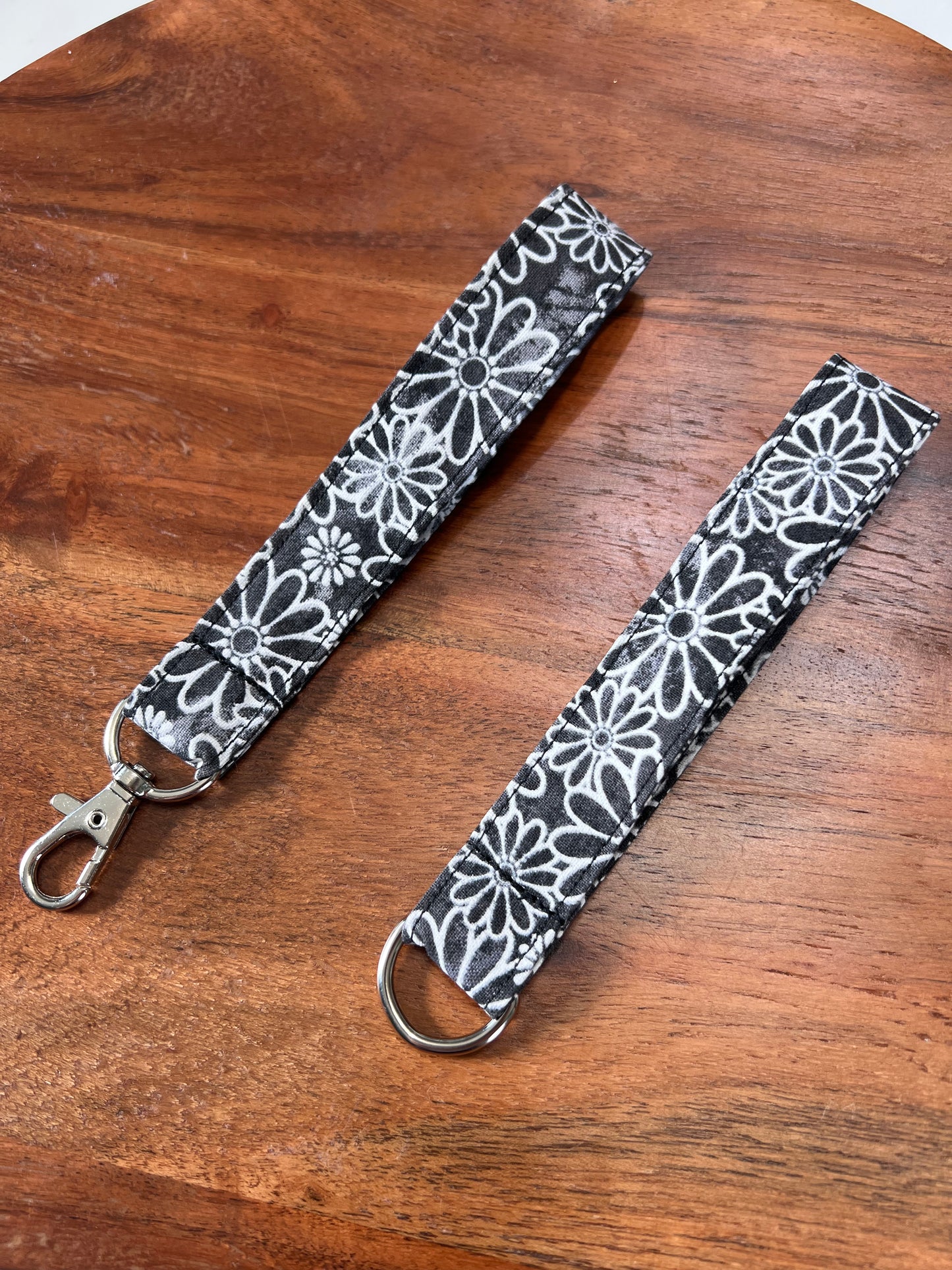 Black and White Flower Lanyards