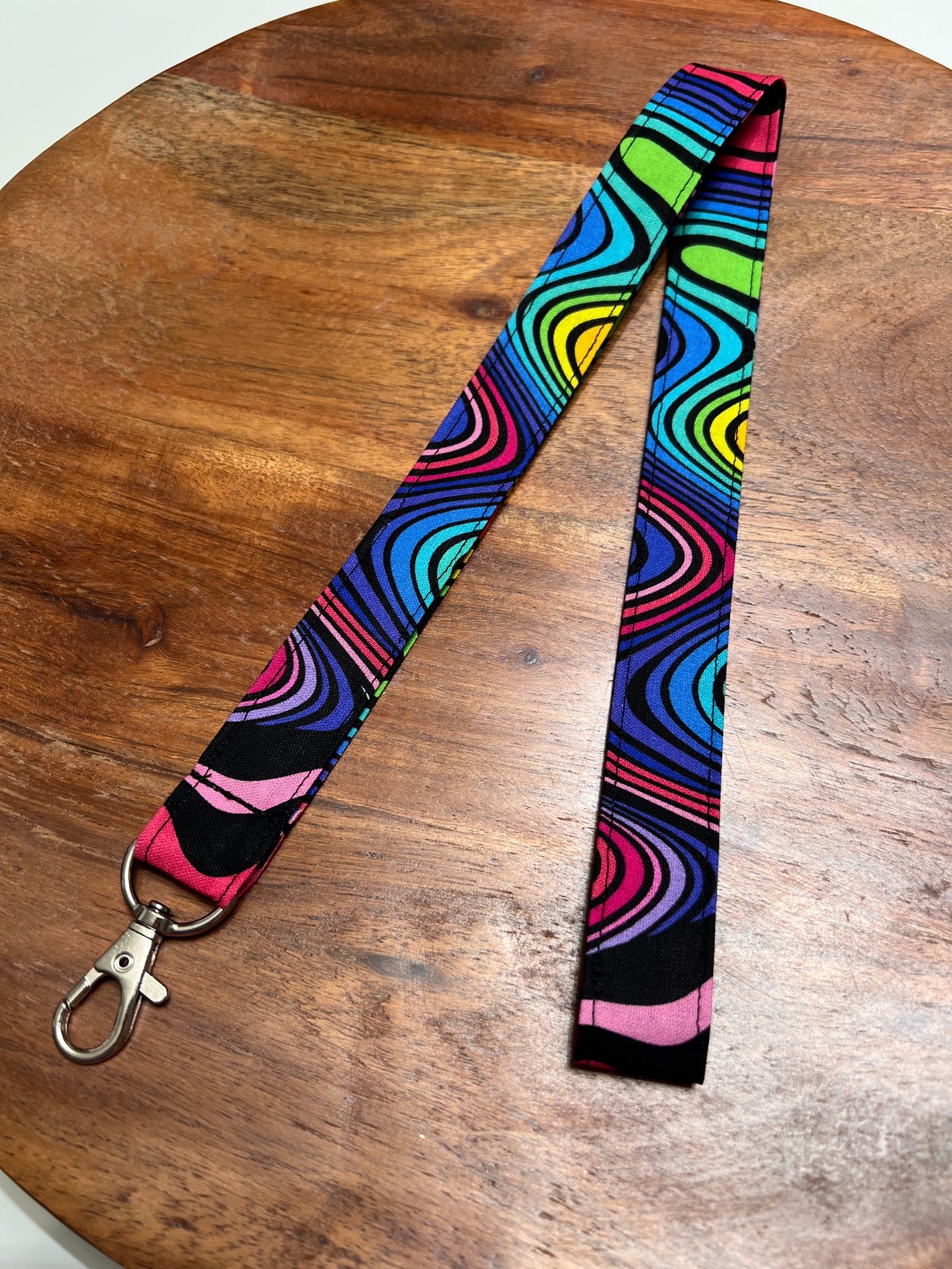 Rainbow Paint Pour Lanyards