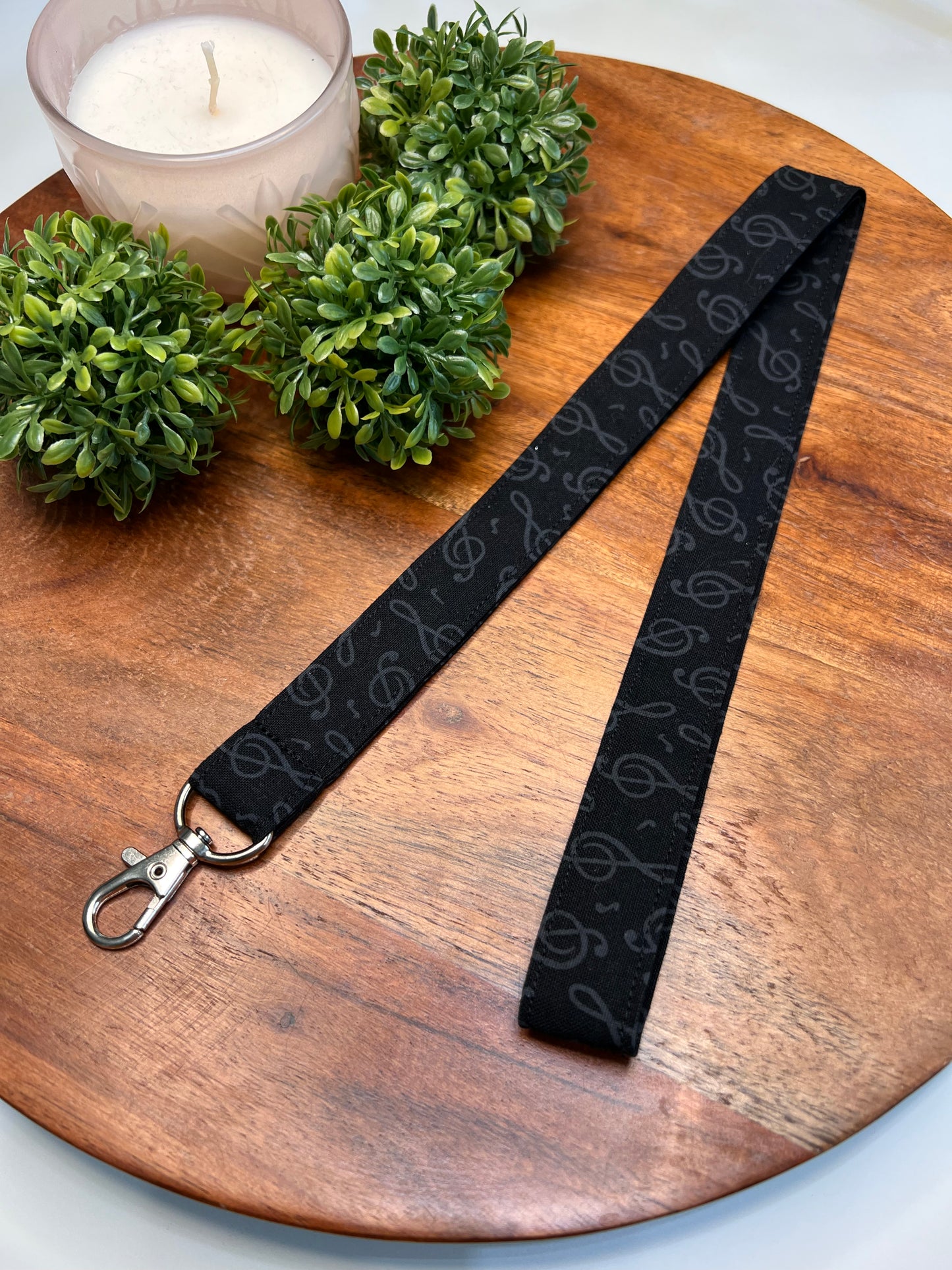 Black Music Note Lanyards